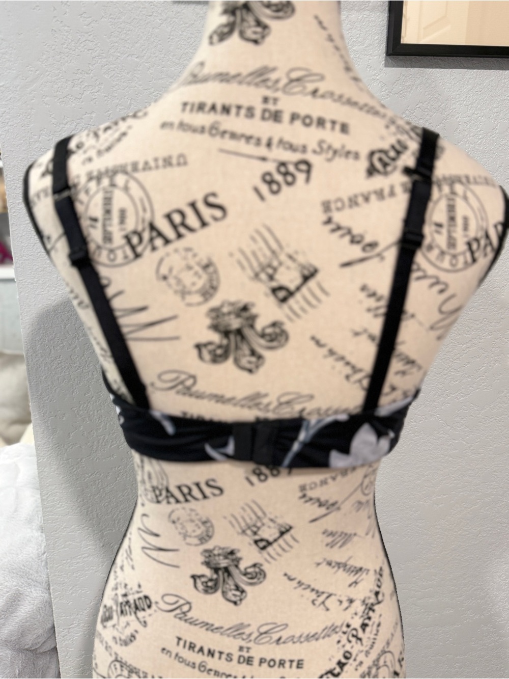 Auden Target Wirefree Nursing Bra Size 38C Black White Floral Lightly Lined - Picture 7 of 10